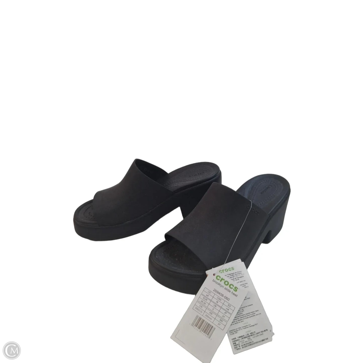 Sandals Heels Block By Crocs In Black, Size: 8