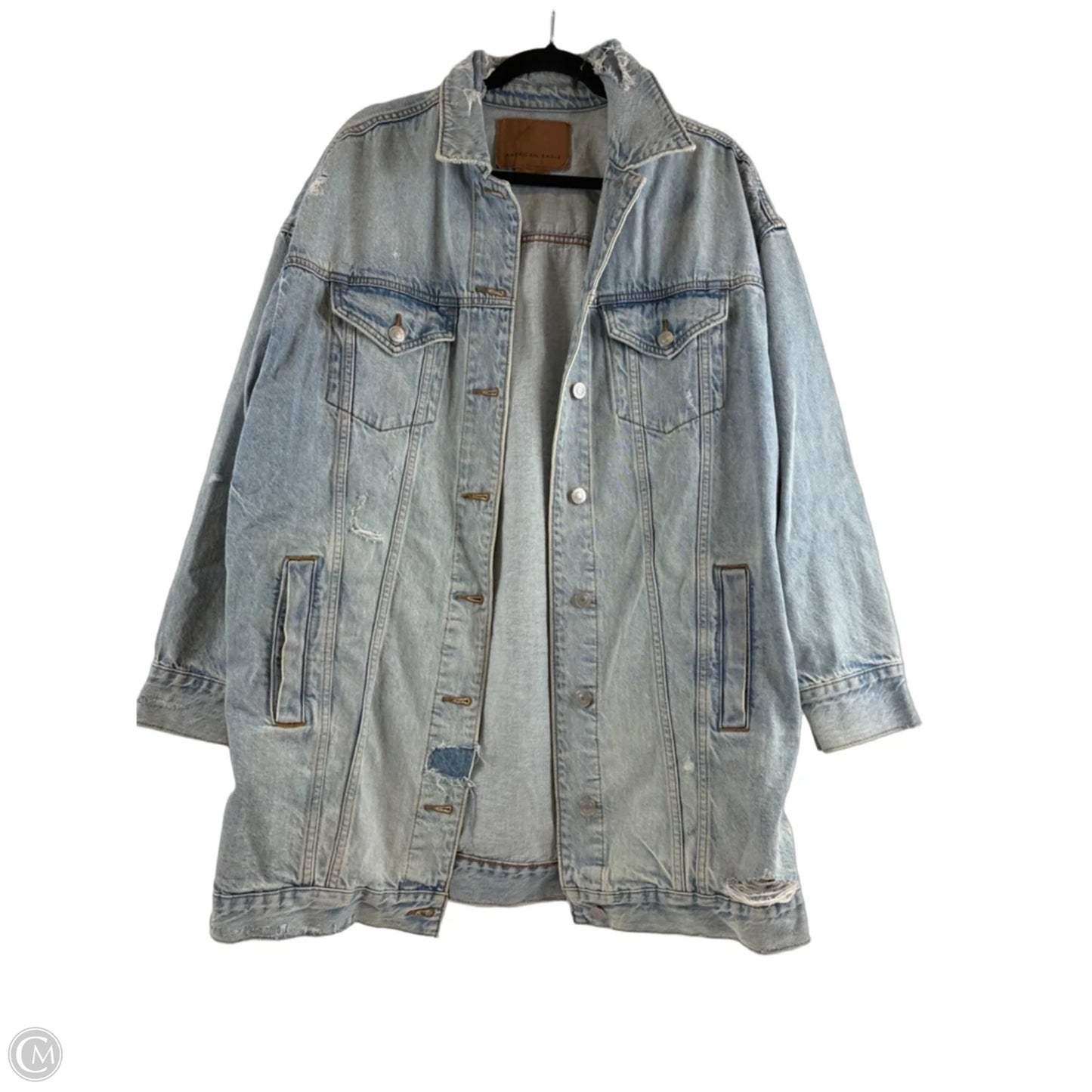 Jacket Denim By American Eagle In Blue Denim, Size: M