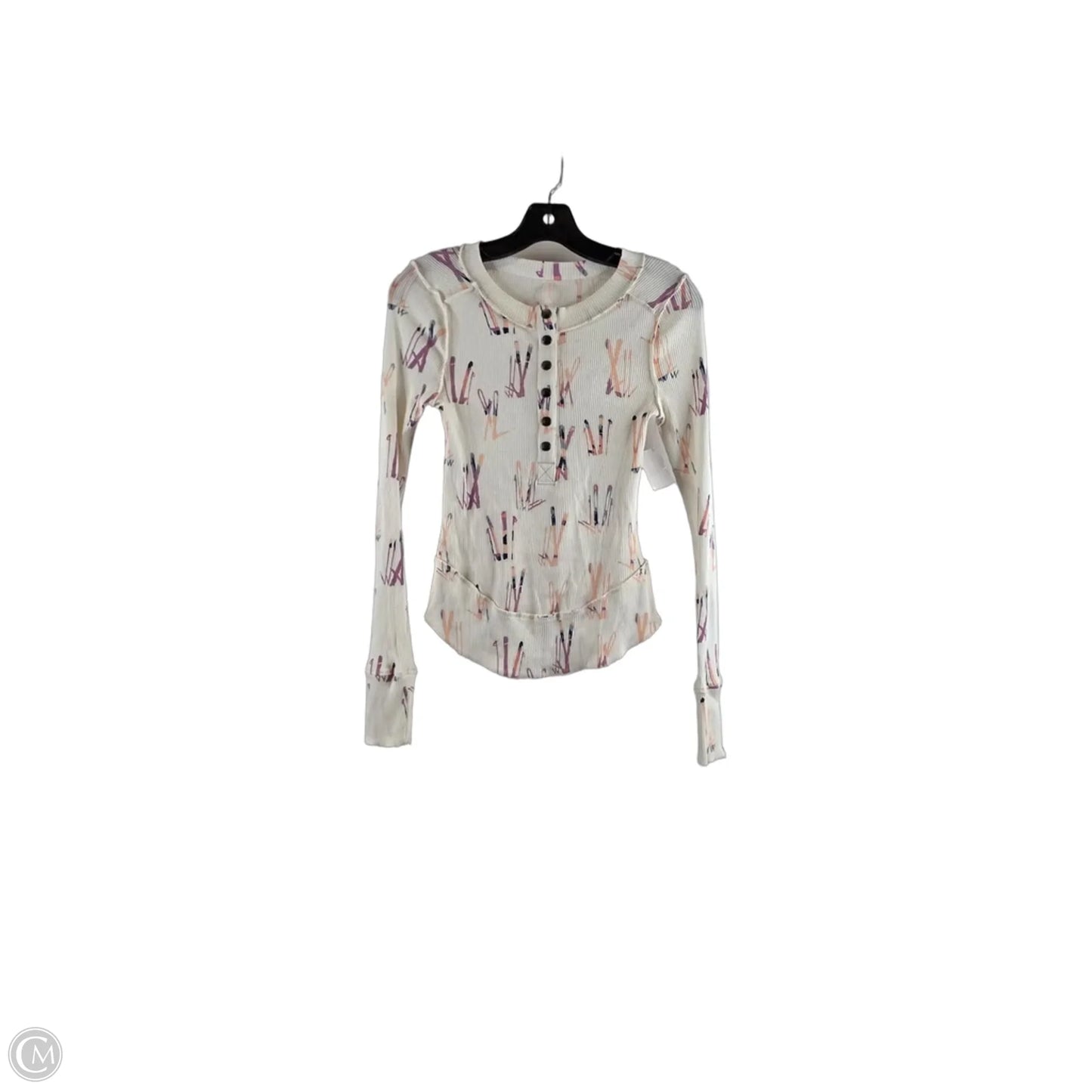 Athletic Top Long Sleeve Collar By Free People In Purple & White, Size: Xs
