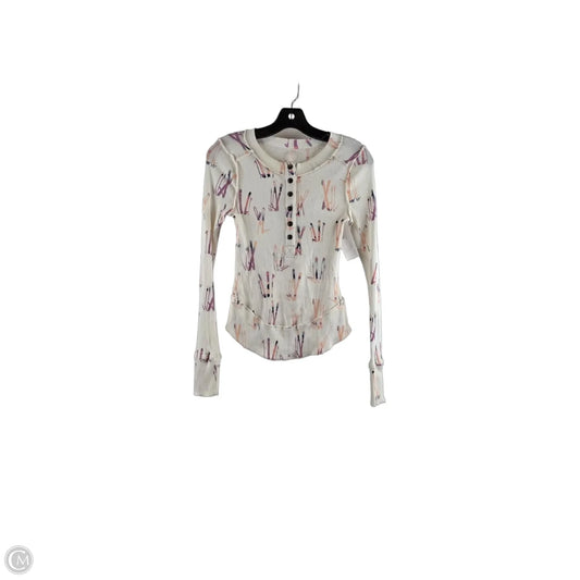 Athletic Top Long Sleeve Collar By Free People In Purple & White, Size: Xs