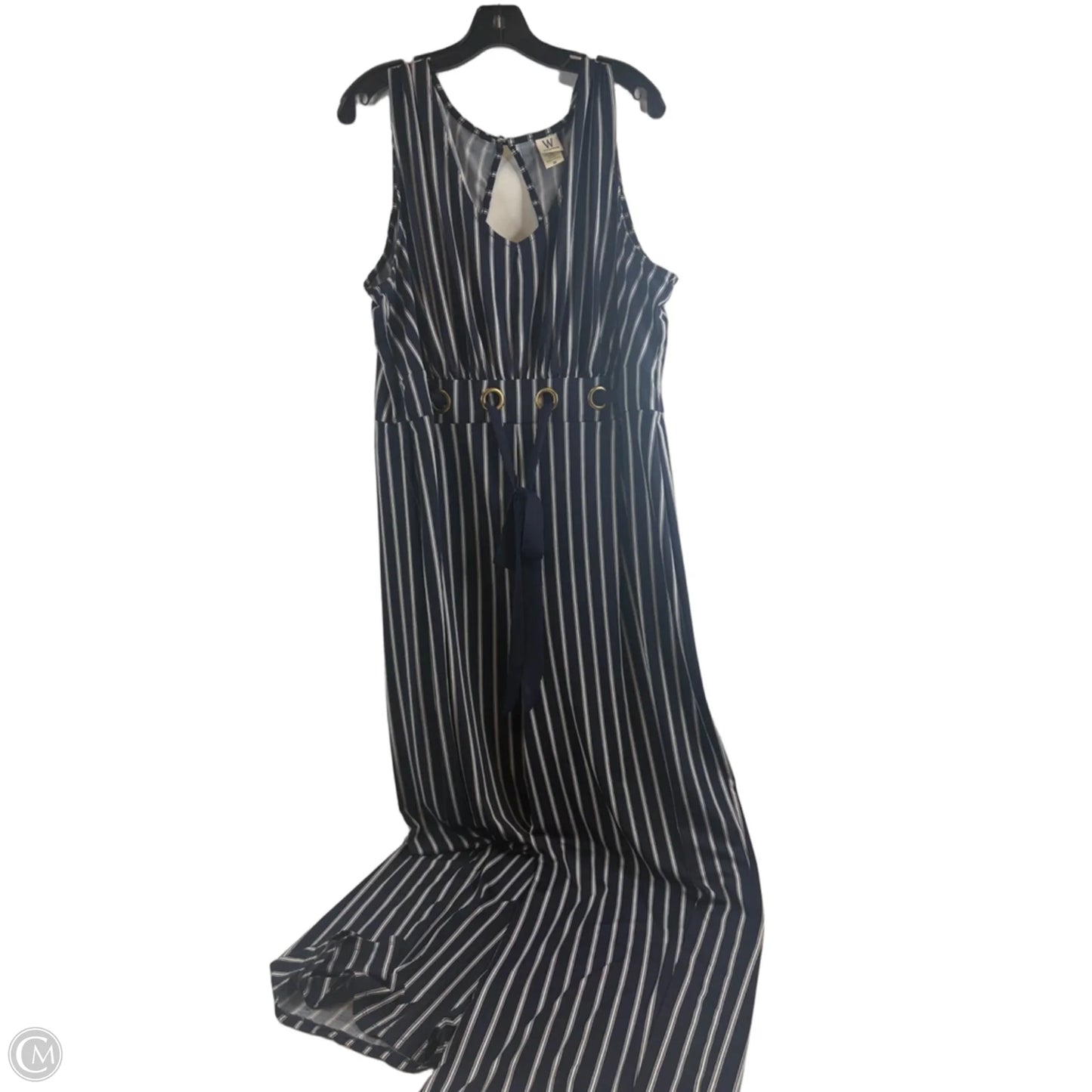 Jumpsuit By Wrapper In Blue & White, Size: 3x
