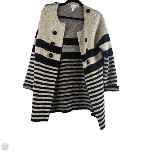 Sweater Cardigan By Keren Hart In Black & White, Size: L