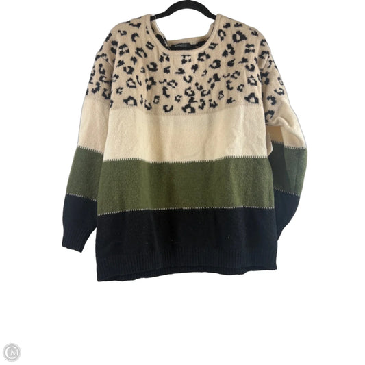 Sweater By Bloomchic In Green & Tan, Size: 1x