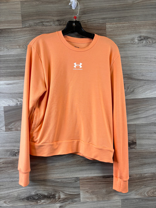 Orange Athletic Top Long Sleeve Crewneck Under Armour, Size S