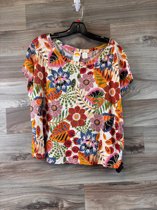 Multi-colored Top Short Sleeve C And C, Size Xl