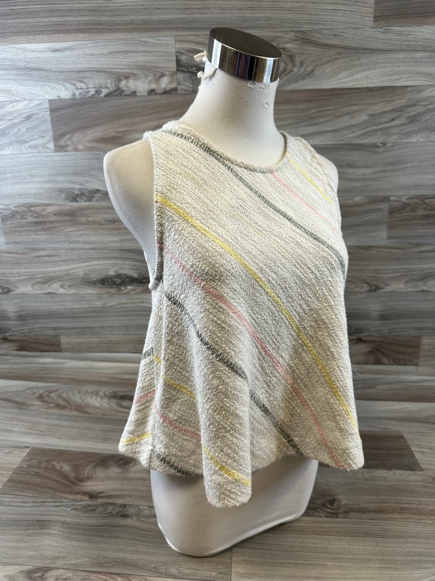 Top Sleeveless By Lou And Grey In White & Yellow, Size: M