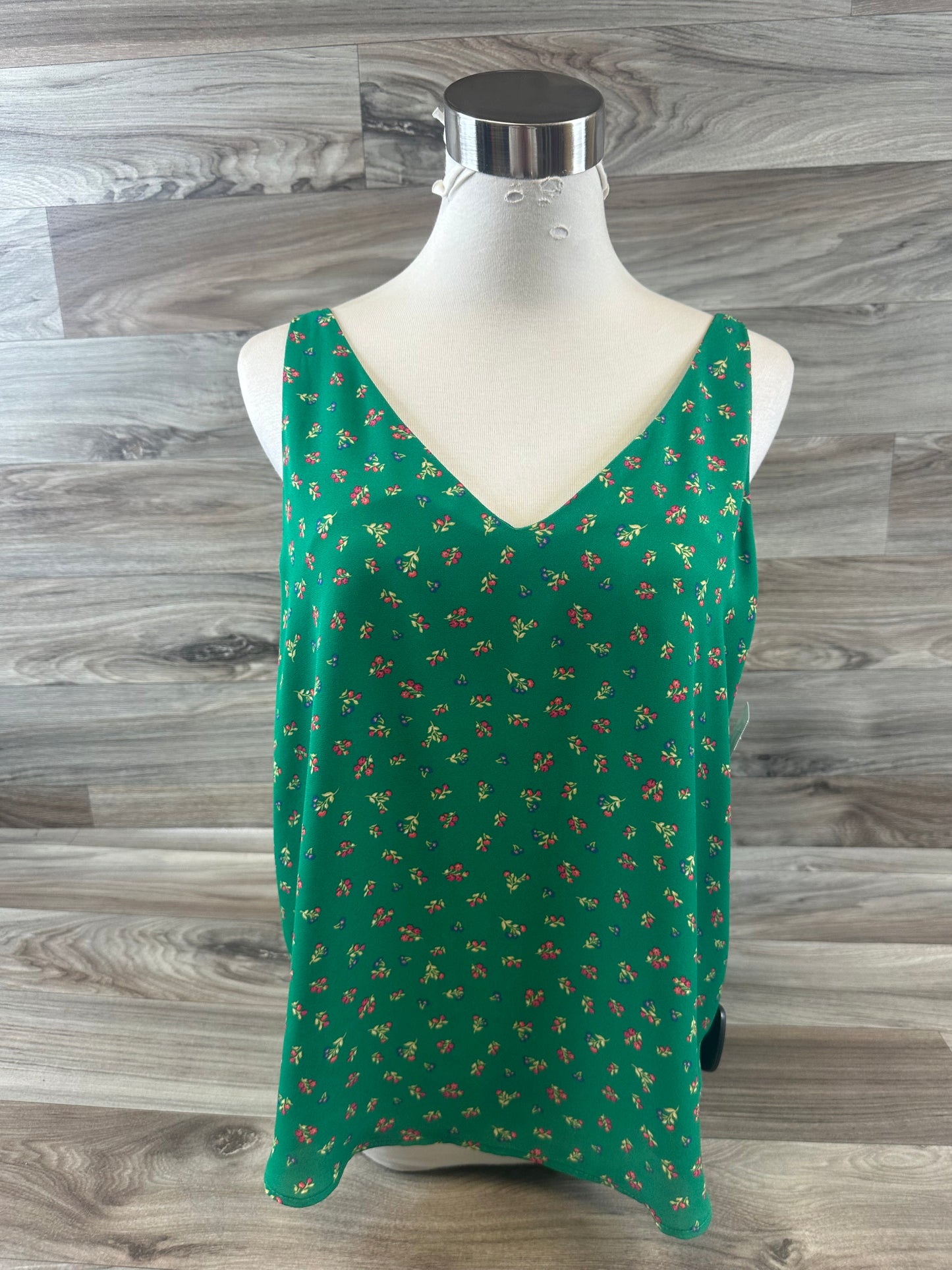 Top Sleeveless By Loft In Green & Red, Size: S