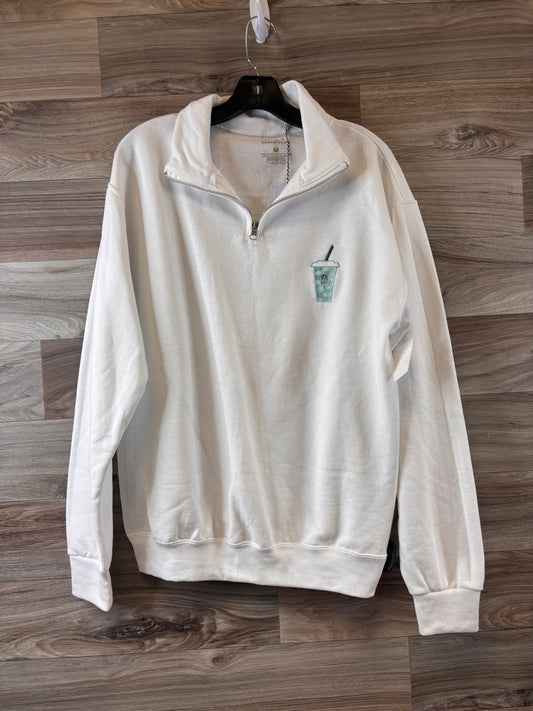 Sweatshirt Collar By Clothes Mentor In White, Size: M