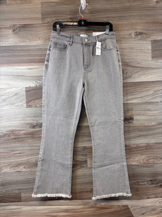 Jeans Cropped By Loft In Grey Denim, Size: 4