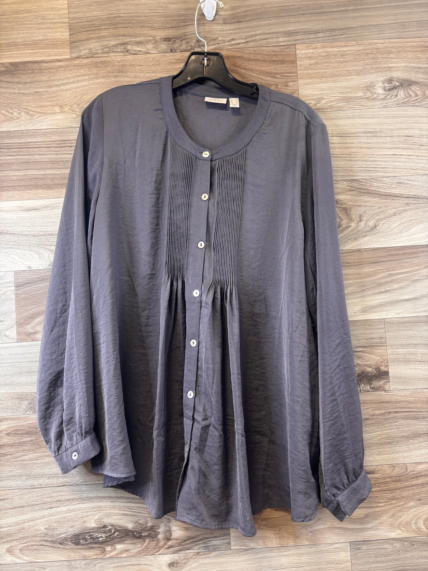 Top Long Sleeve By Logo In Grey, Size: S