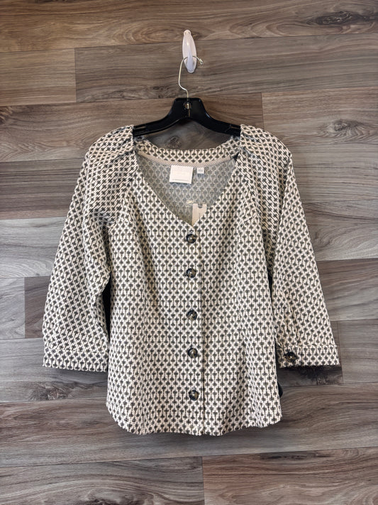 Top Long Sleeve By Anthropologie In Gold & Tan, Size: S