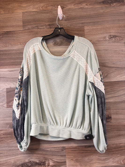 Top Long Sleeve By Free People In Aqua, Size: M