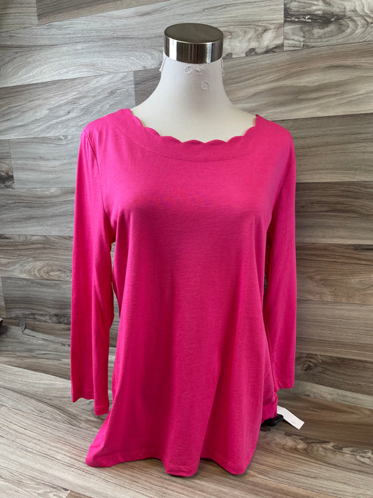 Top Long Sleeve Basic By Talbots In Pink, Size: M