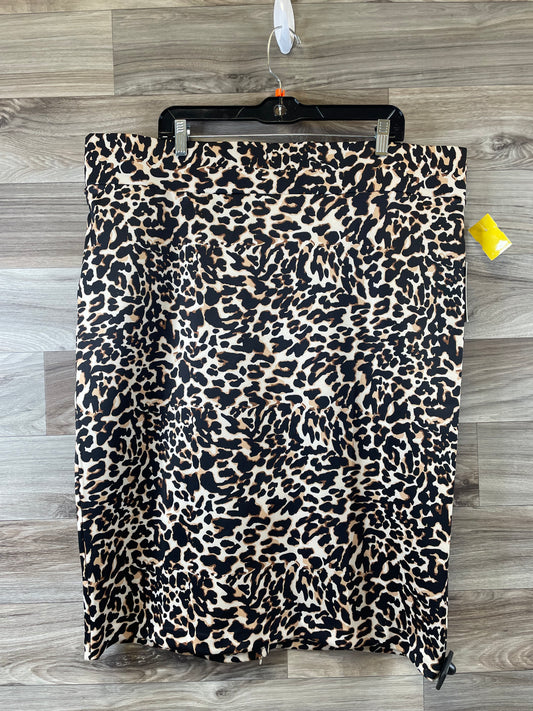 Skirt Midi By Eloquii In Animal Print, Size: 22