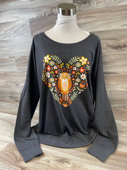 Top Long Sleeve By Clothes Mentor In Grey & Orange, Size: Xl