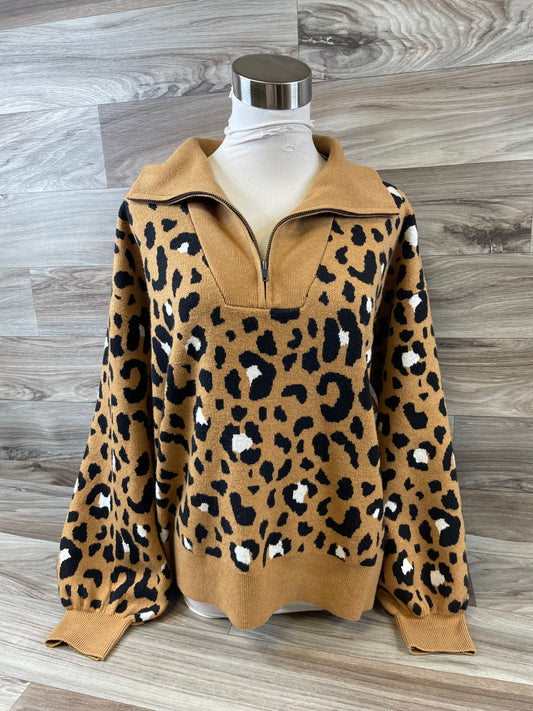 Top Long Sleeve By Nine West Apparel In Animal Print, Size: Xl