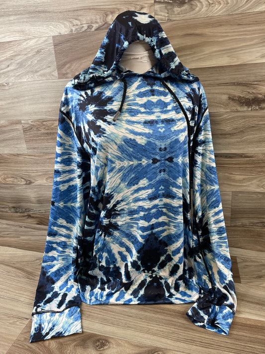 Athletic Top Long Sleeve Hoodie By Cmf In Tie Dye Print, Size: L