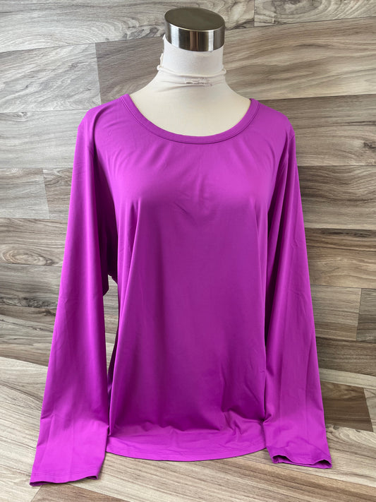 Athletic Top Long Sleeve Crewneck By Livi Active In Purple, Size: 1x