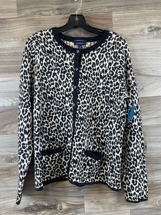 Cardigan By Lands End In Animal Print, Size: M