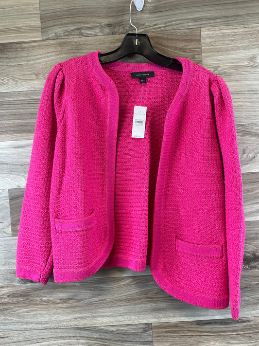 Sweater Cardigan By Ann Taylor In Pink, Size: M