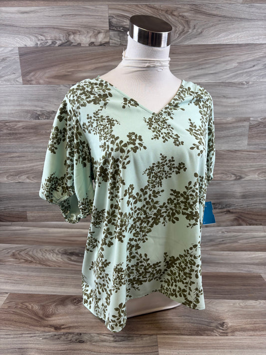 Top Short Sleeve By Lc Lauren Conrad In Blue & Green, Size: M