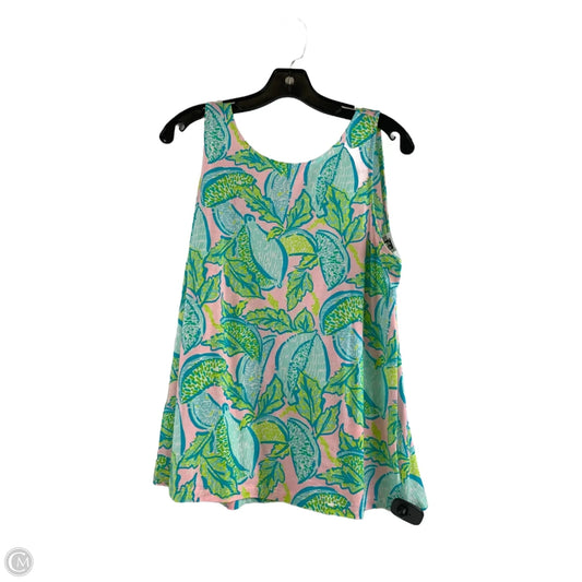 Top Sleeveless Designer By Lilly Pulitzer In Green & Pink, Size: M