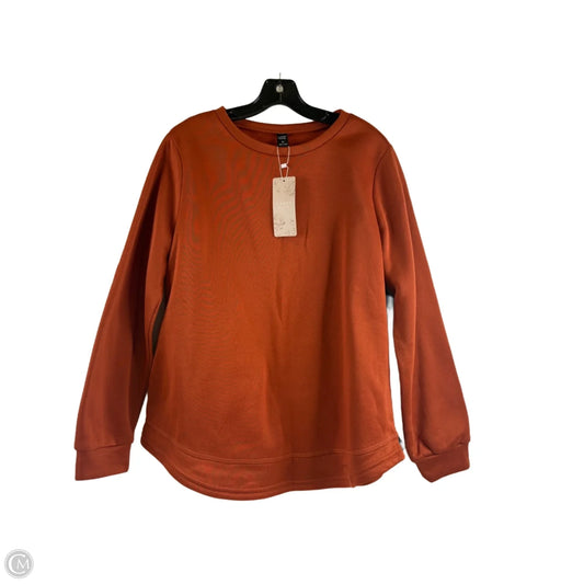 Sweatshirt Crewneck By Emery Rose In Orange, Size: Xl