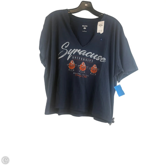 Top Short Sleeve By Hollister In Blue & Orange, Size: L