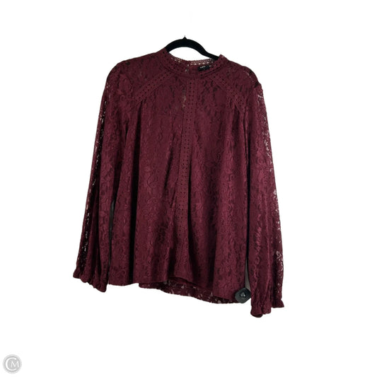 Top Long Sleeve By Cable And Gauge In Maroon, Size: 1x