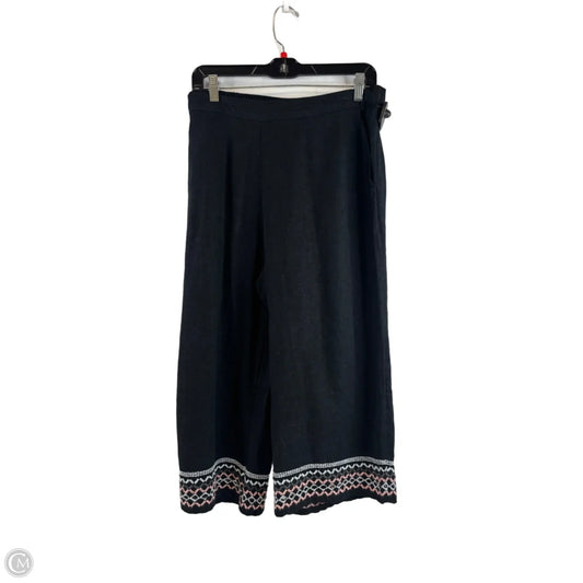Pants Cropped By D&co. In Black & Purple, Size: 10p