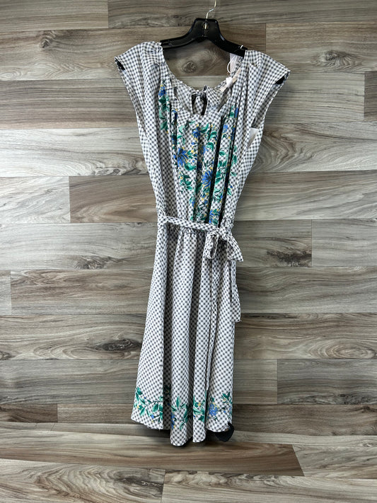 Green & Grey Dress Casual Midi Lc Lauren Conrad, Size M