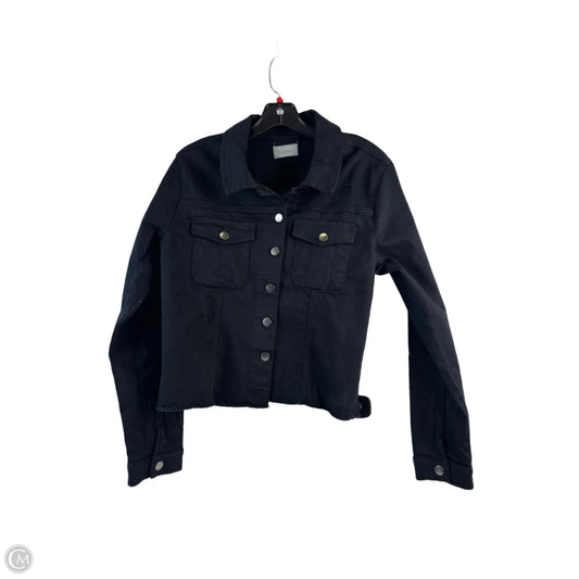 Jacket Denim By Clothes Mentor In Black Denim, Size: L