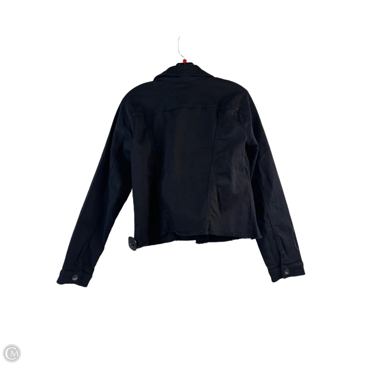 Jacket Denim By Clothes Mentor In Black Denim, Size: L