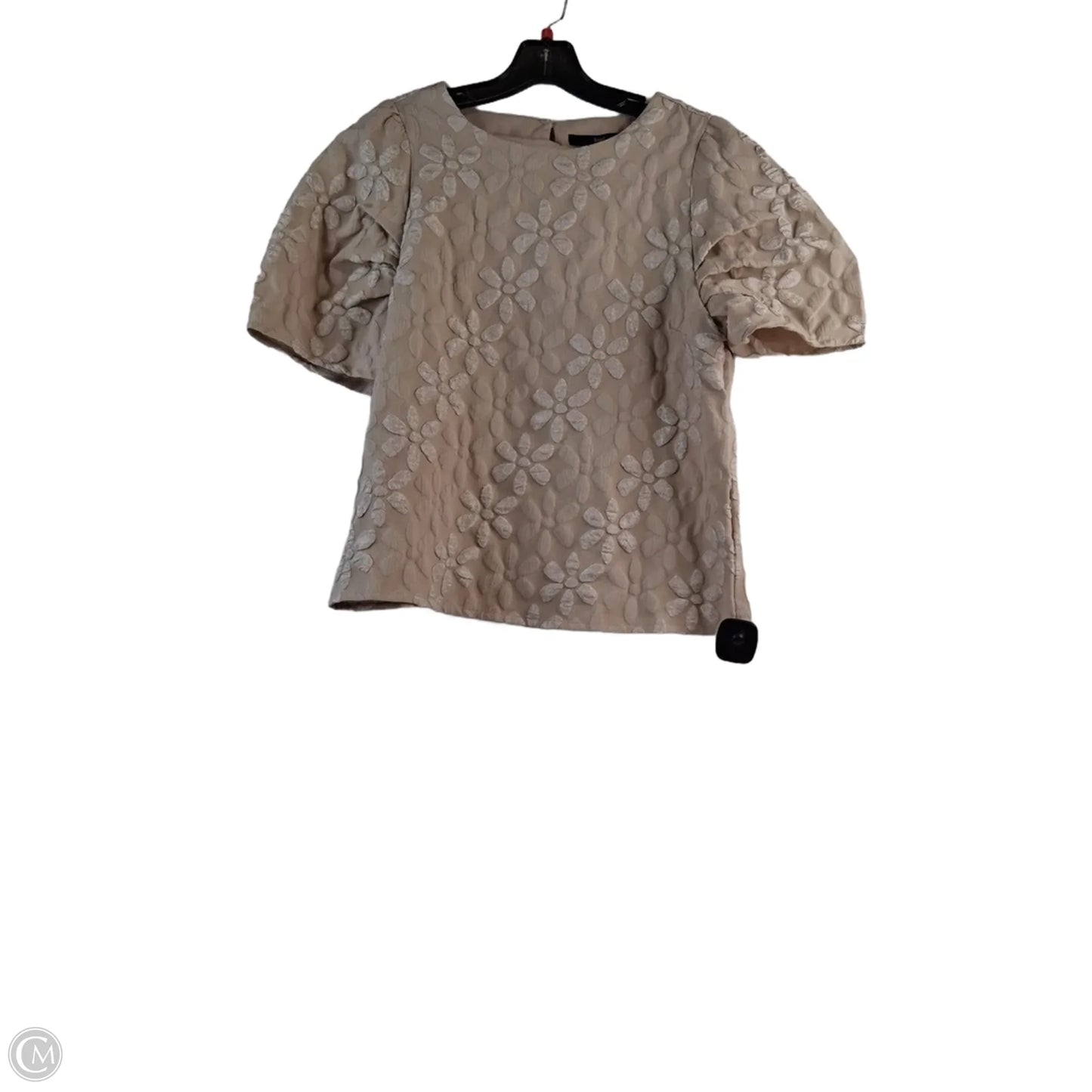 Top Short Sleeve By Hazel In Beige, Size: M