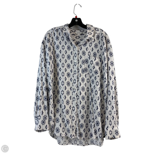 Top Long Sleeve By Splendid In Blue & White, Size: S