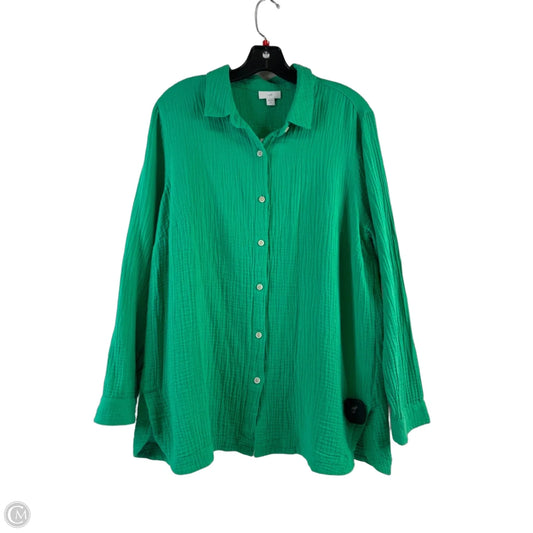 Top Long Sleeve By J. Jill In Green, Size: Mp