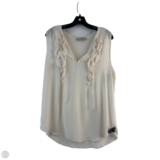 Top Sleeveless By Loft In Cream, Size: L