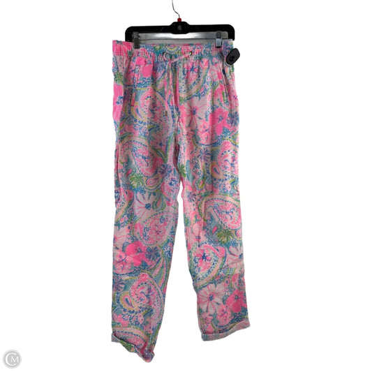 Pants Designer By Lilly Pulitzer In Blue & Pink, Size: M