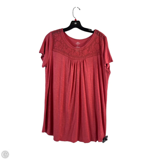 Top Short Sleeve By St Johns Bay In Coral, Size: L