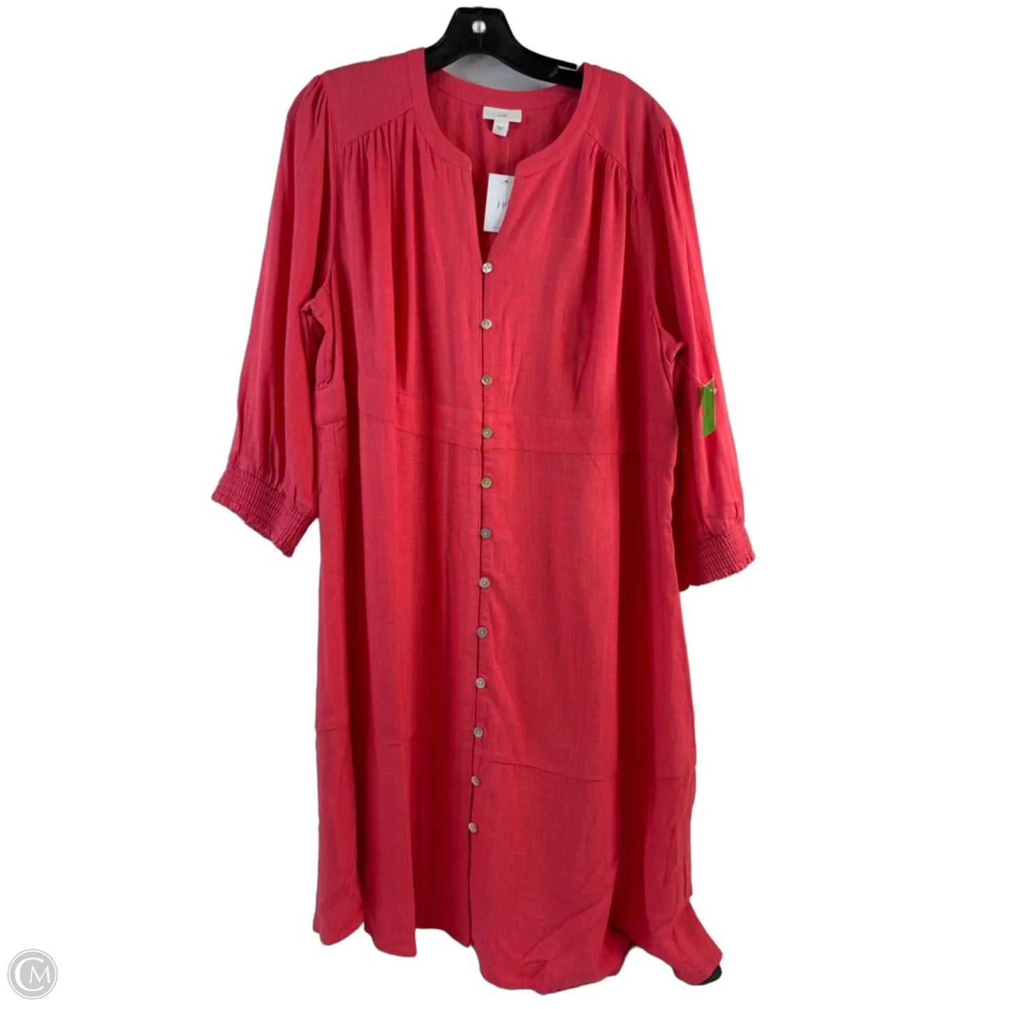 Dress Casual Midi By J. Jill In Coral, Size: L