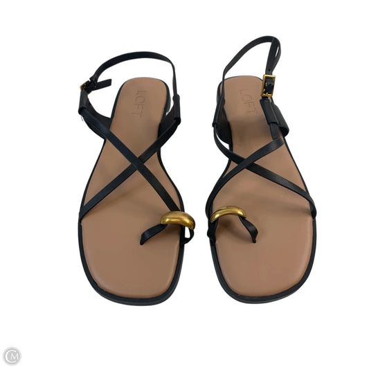 Sandals Flats By Loft In Black & Brown, Size: 7.5