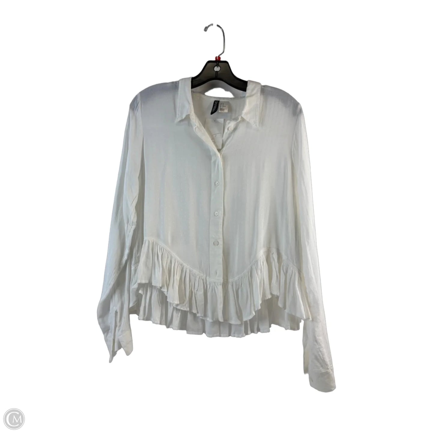 Top Long Sleeve By Divided In White, Size: L