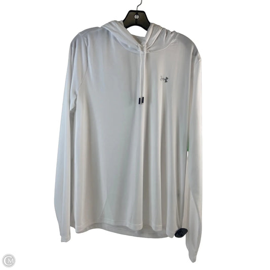 Athletic Top Long Sleeve Hoodie By Under Armour In White, Size: L