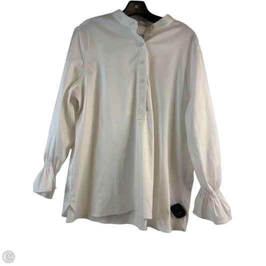 Top Long Sleeve By Chicos In White, Size: L
