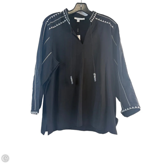 Top 3/4 Sleeve By Chicos In Black & White, Size: L