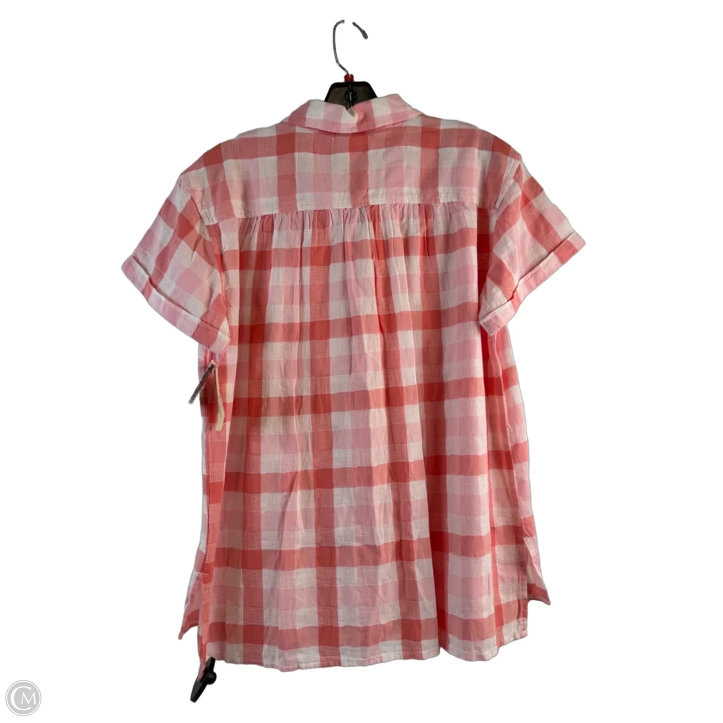 Top Short Sleeve By St Johns Bay In Pink & White, Size: L