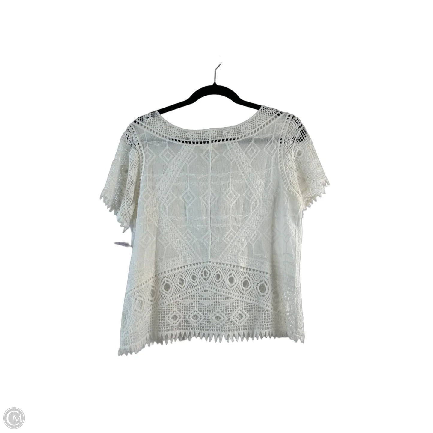Top Short Sleeve By Ultra Pink In White, Size: S