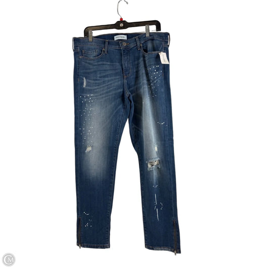 Jeans Skinny By Banana Republic In Blue & White, Size: 14