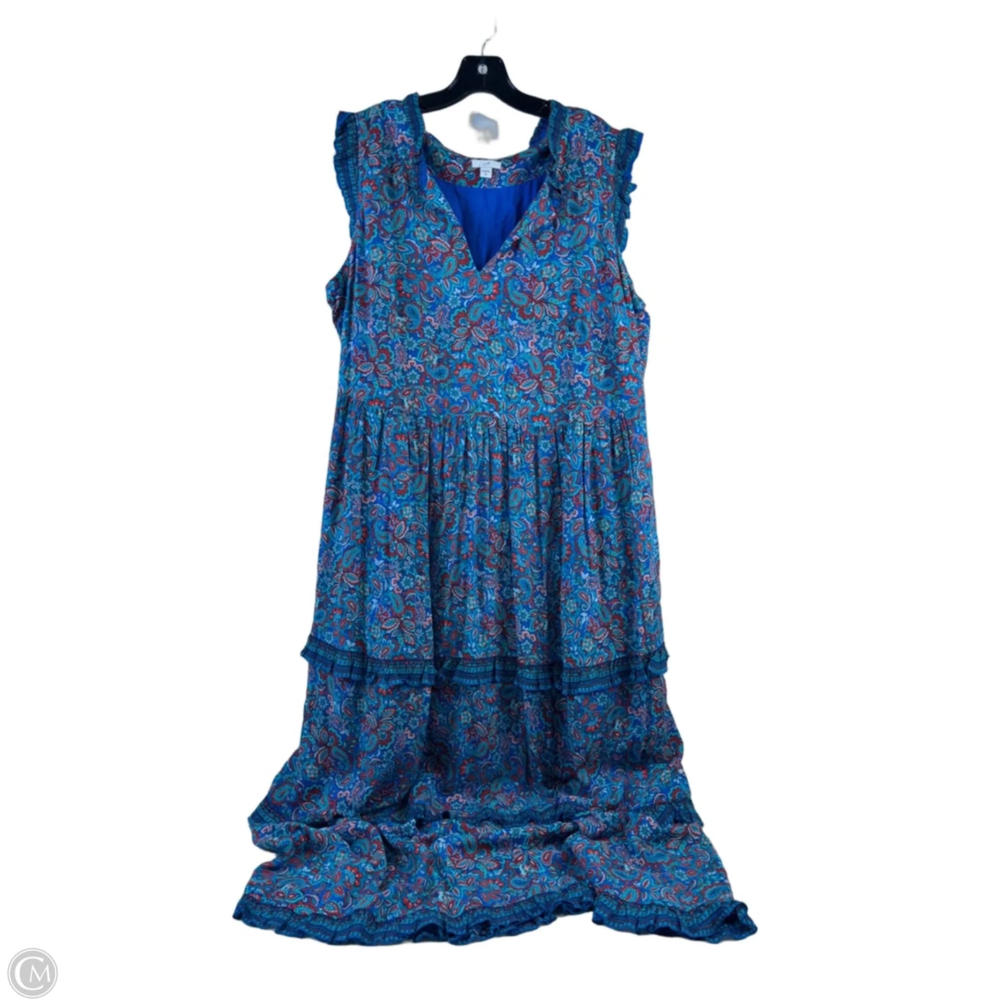 Dress Casual Maxi By J. Jill In Blue & Red, Size: Xlp