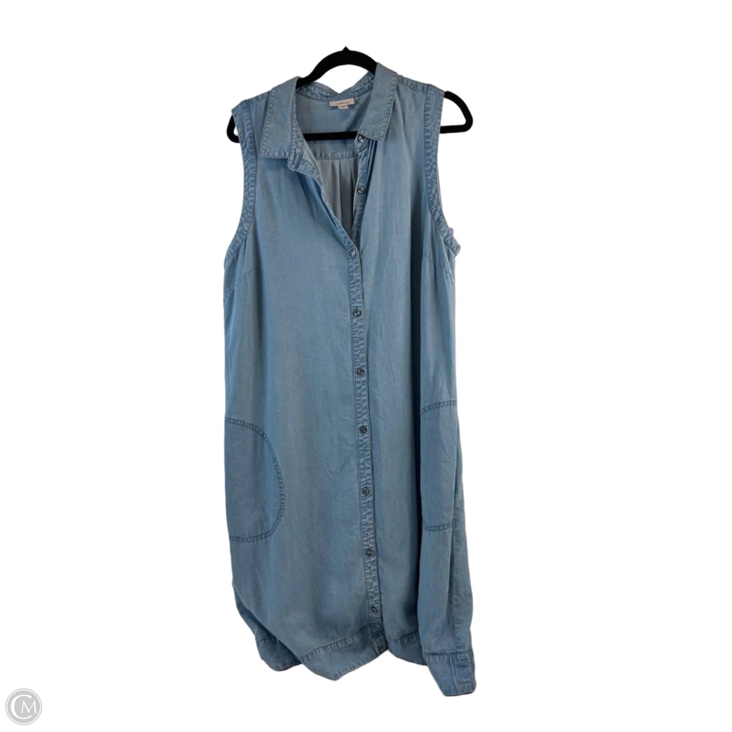 Dress Casual Midi By J. Jill In Blue Denim, Size: Xl